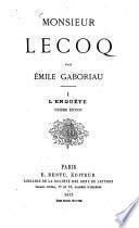 Monsieur Lecoq par Émile Gaboriau