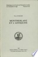Montherlant et l'antiquité