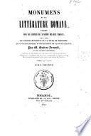 Monumens de la litterature romane