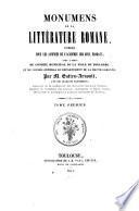 Monumens de la littérature romane