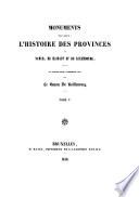 Monuments pour servir à l'histoire des provinces de Namur
