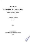 Monuments pour servir à l'histoire des provinces de Namur