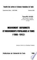 Mouvement réformiste et mouvements populaires à Tunis