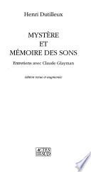 Mystère et mémoire des sons