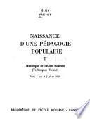 Naissance d'une pédagogie populaire