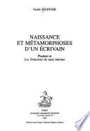 Naissance et métamorphoses d'un écrivain