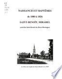 Naissances et baptêmes, paroisse Saint-Benoît, Qc, 1800-1836