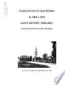 Naissances et baptêmes paroisse Saint-Benoît, Qc, 1800-1836: Le-Yo