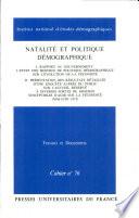 Natalité et politique démographique