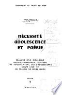 Nécessité, adolescence et poésie