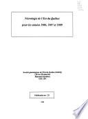 Nécrologie de l'Est du Québec pour les années 1986, 1987 et 1989