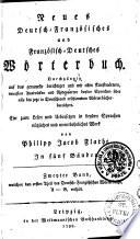 Neues Deutsch-Französisches und Französisch-Deutsches Wörterbuch