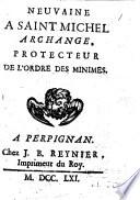 Neuvaine à Saint Michel Archange, protecteur de l'Ordre des Minimes