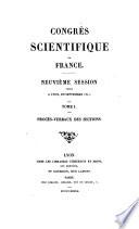 Neuvième session tenue à Lyon, en septembre 1841: Procès-verbaux des sections