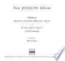 New Josquin edition: Motets on non-Biblical texts De beata Maria virgine