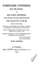 Nobiliare universel de France, ou recueil général des généalogies historiques des maisons nobles de ce royaume