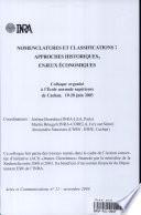 Nomenclatures et classifications