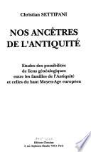 Nos ancêtres de l'Antiquité