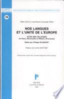 Nos langues et l'unité de l'Europe