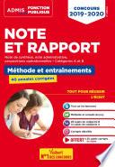 Note et Rapport - Méthode et entraînement - 40 sujets corrigés