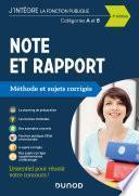 Note et Rapport - Méthode et Sujets corrigés