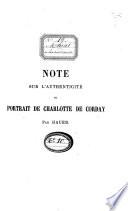 Note sur l'authenticité du portrait de Charlotte de Corday par Hauer
