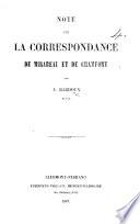 Note sur la correspondance de Mirabeau et de Chamfort