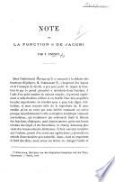 Note sur la Fonction Θ de Jacobi