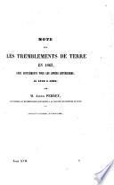 Note sur les tremblements de terre en 1863, avec suppléments pour les années antérieures de 1843 à 1862