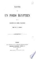 Note sur un poids égyptien de la collection de M. Harris, d'Alexandrie
