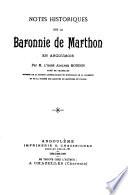 Notes historiques sur la baronnie de Marthon en Angoumois