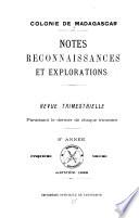 Notes, reconnaissances et explorations