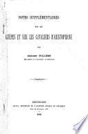 Notes supplémentaires sur les guèpes et sur les cavaliers d'Aristophane