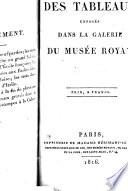Notice des tableaux exposés dans la galerie du Musée royal