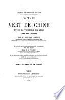 Notice du vert de Chine et de la teinture en vert chez les chinois