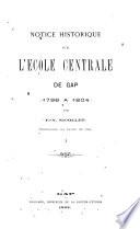 Notice historique sur l'école centrale de Gap ...