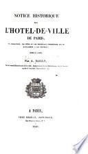 Notice historique sur l'Hôtel de ville de Paris