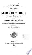 Notice historique sur la société et ses travaux
