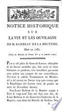 Notice historique sur la vie et les ouvrages de M. Barbeau de LaBruyère, mort en 1781
