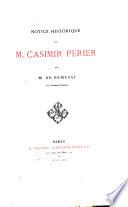 Notice historique sur M. Casimir Perier par M. de Rémusat