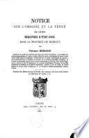 Notice sur l'origine et la tenue des anciens registres d'état civil dans la province de Hainaut