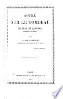 Notice sur le tombeau de Jean de Langeac, cathédrale de Limoges. [With a plate.]