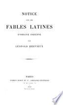 Notice sur les fables latines d'origine indienne