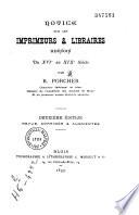 Notice sur les imprimeurs et libraires blésois du XVI au XIXe siècle