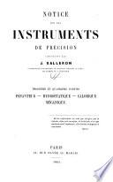 Notice sur les instruments de précision