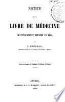 Notice sur un livre de médecine prétenduement imprimé en 1401