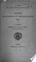 Notices biographiques et bibliographiques