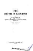 Notices d'histoire des mathématiques