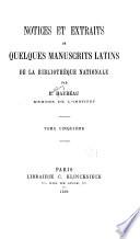 Notices et extraits de quelques manuscrits latins de la Bibliothèque nationale