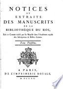 Notices et extraits des manuscrits de la Bibliothèque du roi